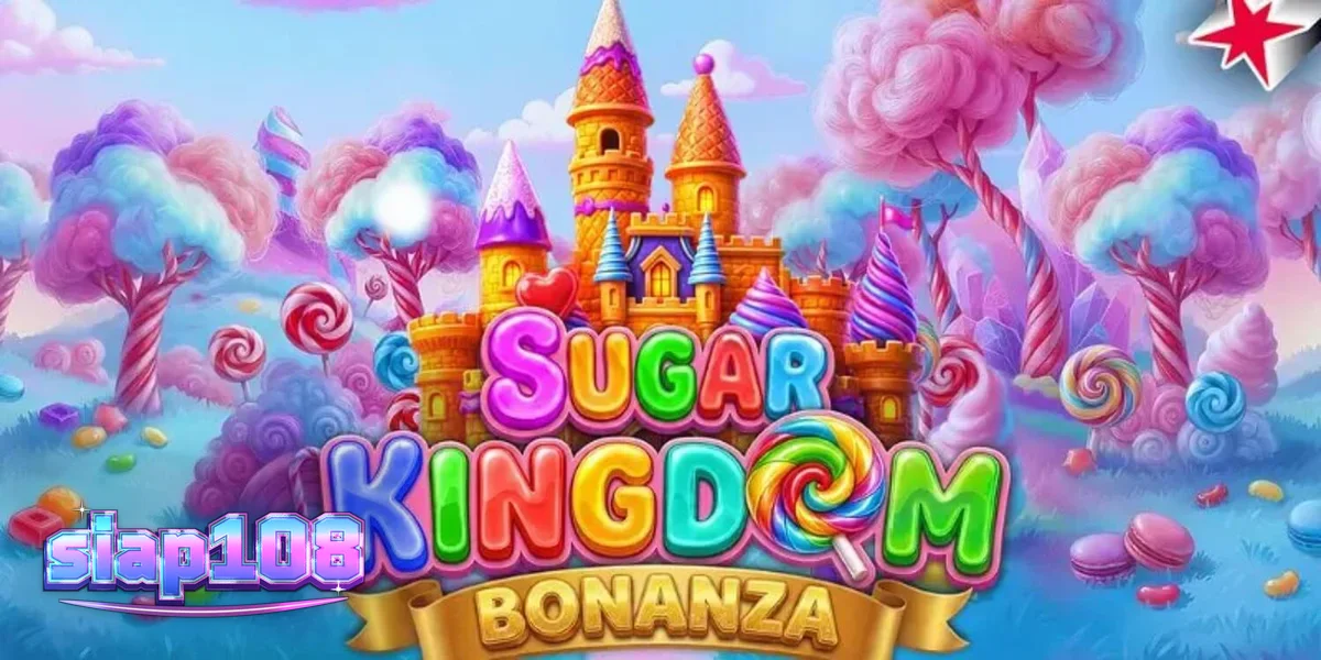 Tampilan visual slot Sugar Kingdom Bonanza dengan latar belakang kastil permen.